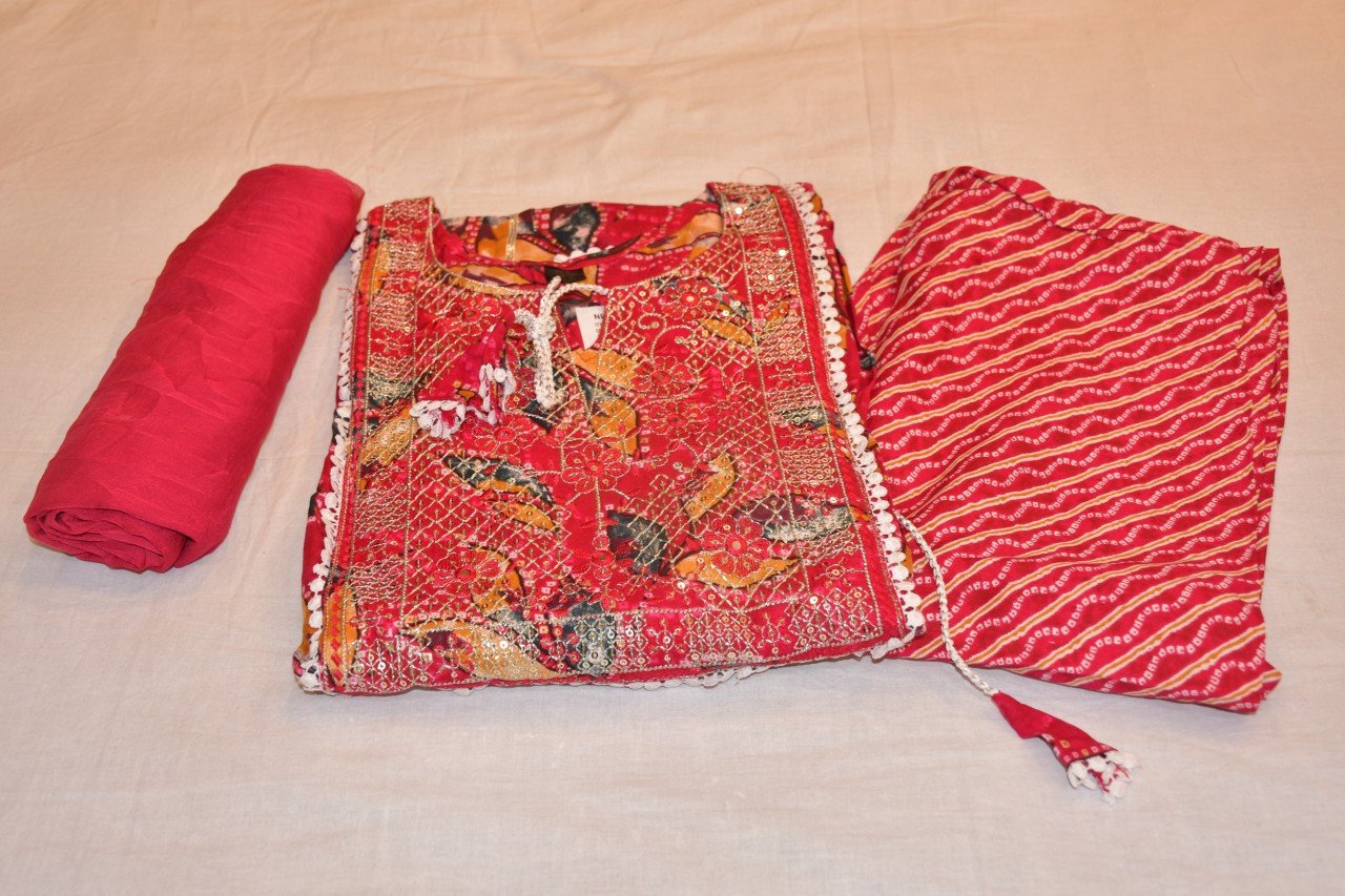 anarakali kurti pant with dupatta