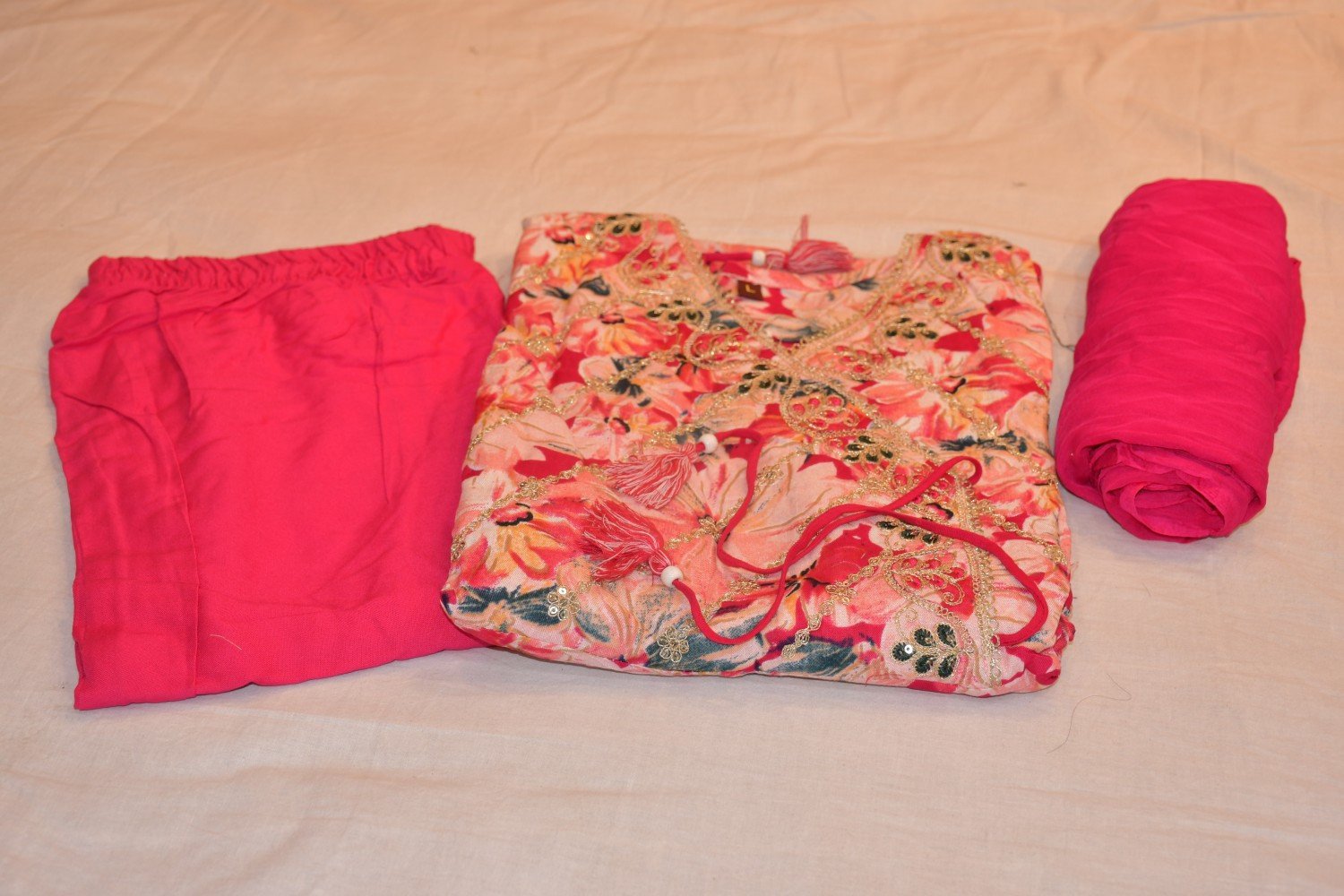 anarakali kurti pant with dupatta