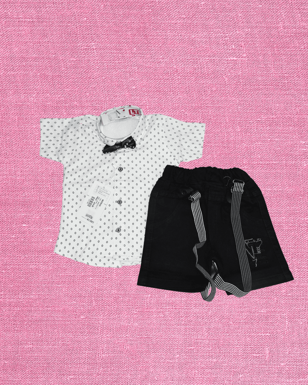 kids wear white shirt printed and half pant with  dangri