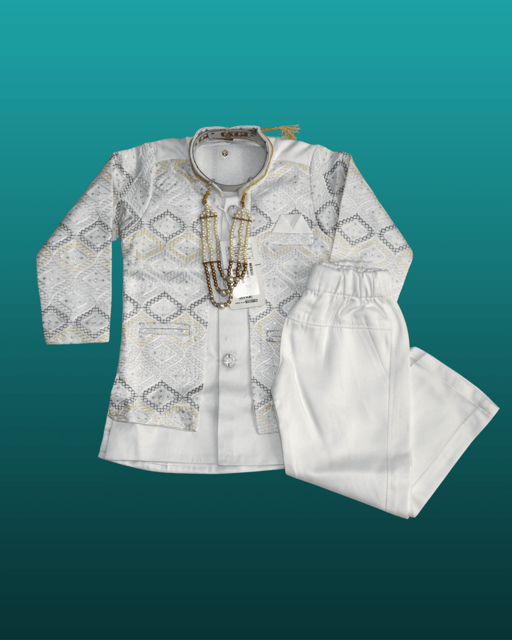 white jodhpuri sherwani indo-western