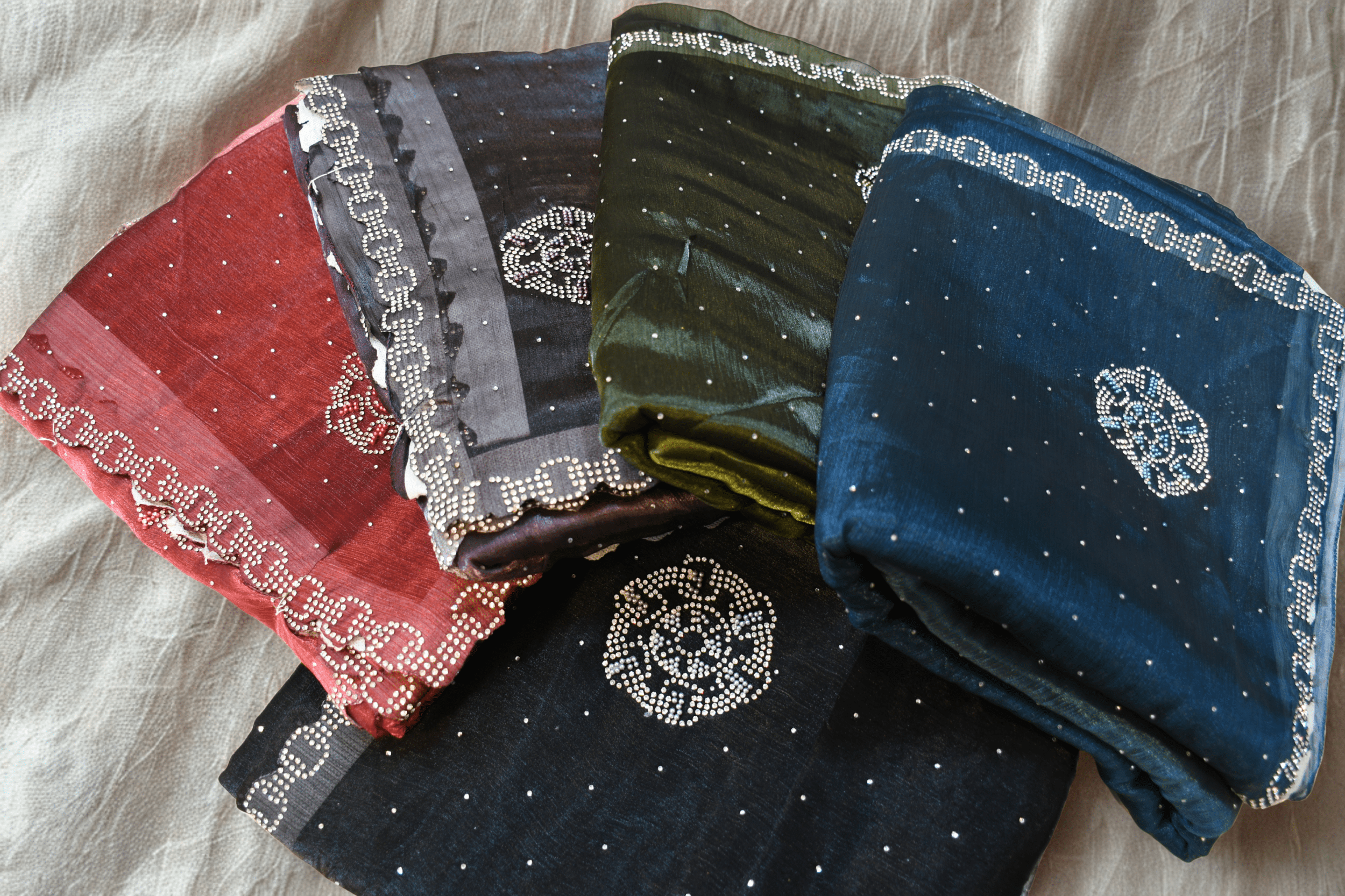 JIMMy CHOO STONE WORK FANCY SAREE  WITH BLOUSE