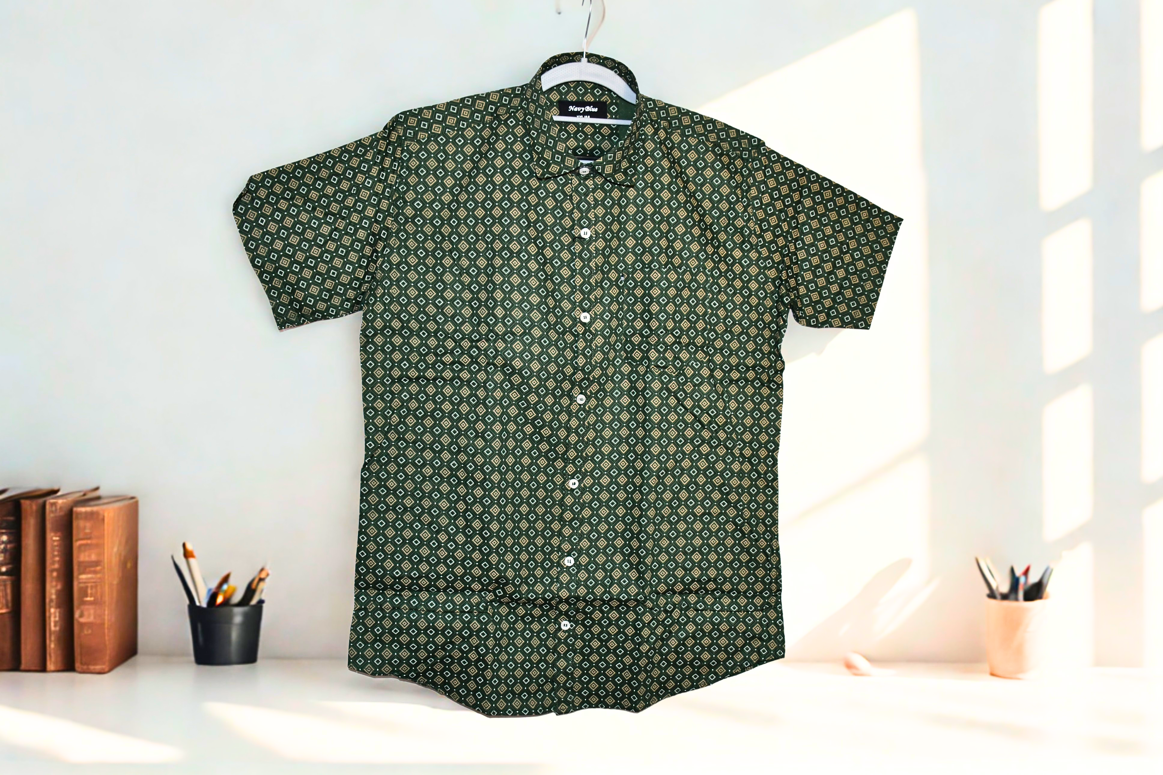 COTTON CASUAL HALF SLEEVE MEN'S SHIRT